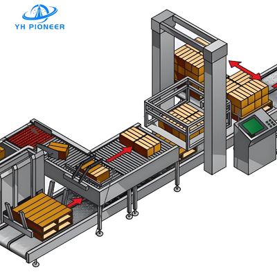 좋은 가격 효율적인 전체 계층 팔레티제 기계 10-20 케이스/분 12.0KW 전력 및 0.6m3/h 공기 소비 온라인으로
