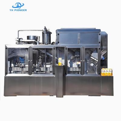 위생적인 주스 포장을 위한 스테인리스 스틸 지붕형 카톤 충전기 304 316 재질, 컴팩트 3300mm 길이 공간 최적화 설계